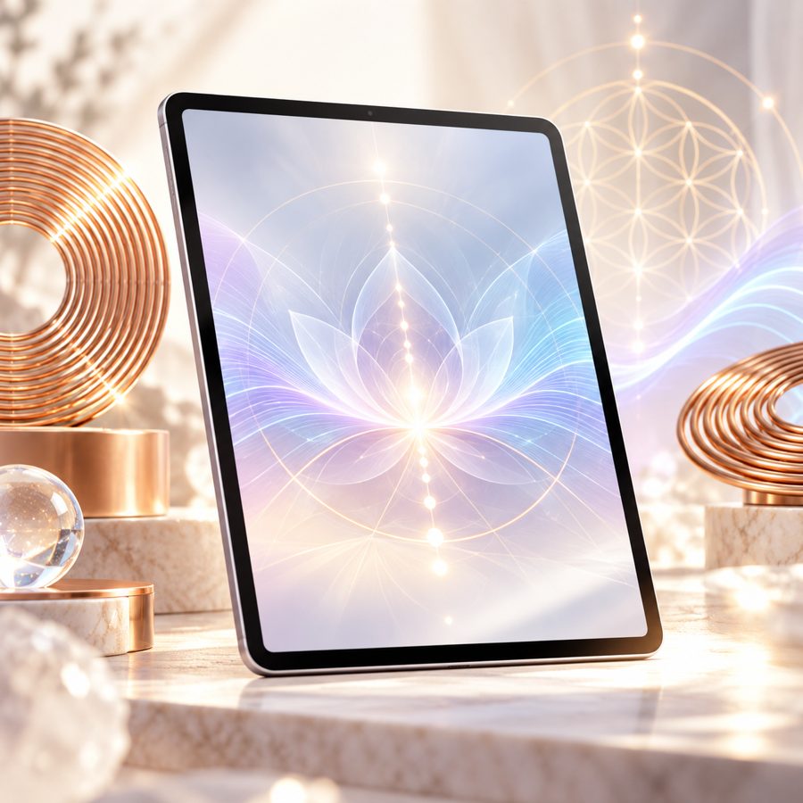 Tablet with frequency technology imagery